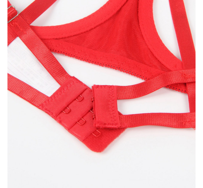 Комплект білизни з ліфом-бантом Star Night, червоний, M-L