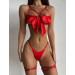 Комплект білизни з ліфом-бантом Star Night, червоний, M-L