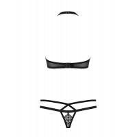 Комплект мереживної білизни Obsessive 838, чорний, S/M