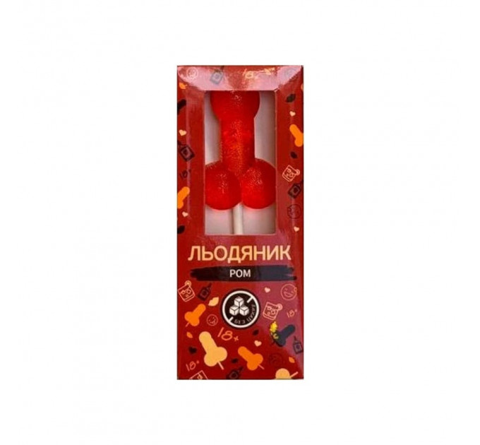 Льодяник у формі пеніса VidDushi HOT зі смаком Ром (без цукру), 17 гр