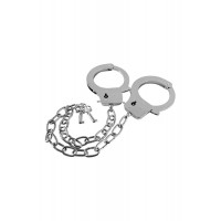 Металеві наручники GP Metal Handcuffs на довгому ланцюжку, сріблясті