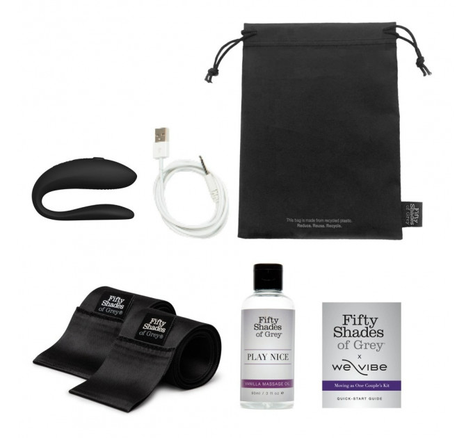Набор с парным вибратором Sync Lite We-Vibe и Moving As One от Fifty Shades of Grey, черный