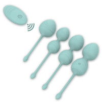 Набір вагінальних віброкульок Every Night Toys Hailey, 4 шт, з дистанційним пультом, бірюзовий