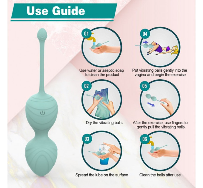 Набор вагинальных виброшариков Every Night Toys Hailey, 4 шт, с дистанционным пультом, бирюзовый