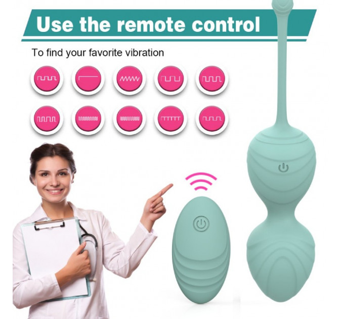Набор вагинальных виброшариков Every Night Toys Hailey, 4 шт, с дистанционным пультом, бирюзовый