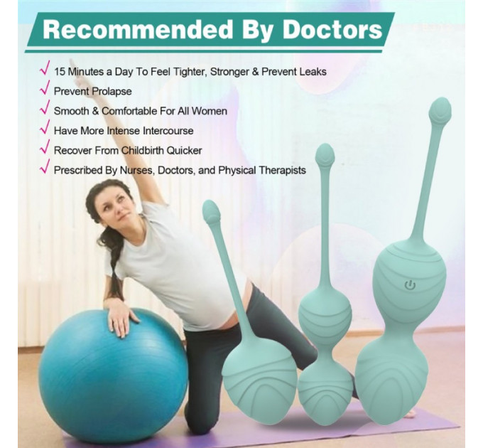 Набор вагинальных виброшариков Every Night Toys Hailey, 4 шт, с дистанционным пультом, бирюзовый