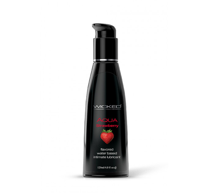 Съедобный лубрикант со вкусм клубники WICKED AQUA 120ML