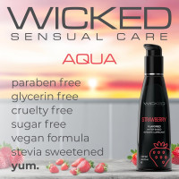 Съедобный лубрикант со вкусом клубники Wicked Aqua Strawberry на водной основе, 120 мл