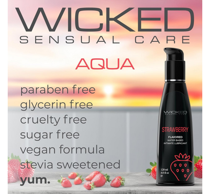 Їстівний лубрикант зі смаком полуниці WICKED AQUA 120ML