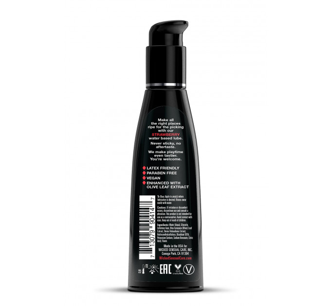 Съедобный лубрикант со вкусм клубники WICKED AQUA 120ML