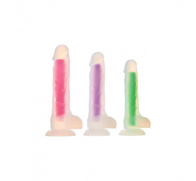 Светящийся фаллоимитатор Dream Toys RADIANT SOFT SILICONE GLOW IN THE DARK DILDO LARGE PINK