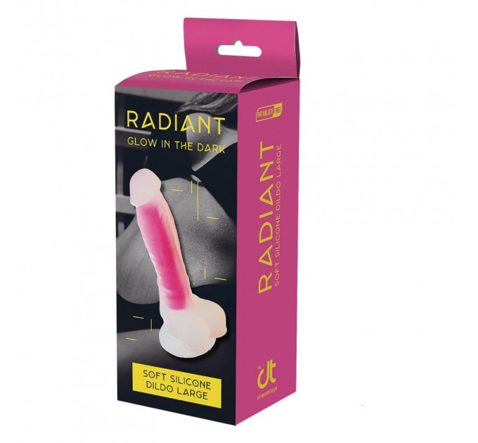Светящийся фаллоимитатор Dream Toys RADIANT SOFT SILICONE GLOW IN THE DARK DILDO LARGE PINK