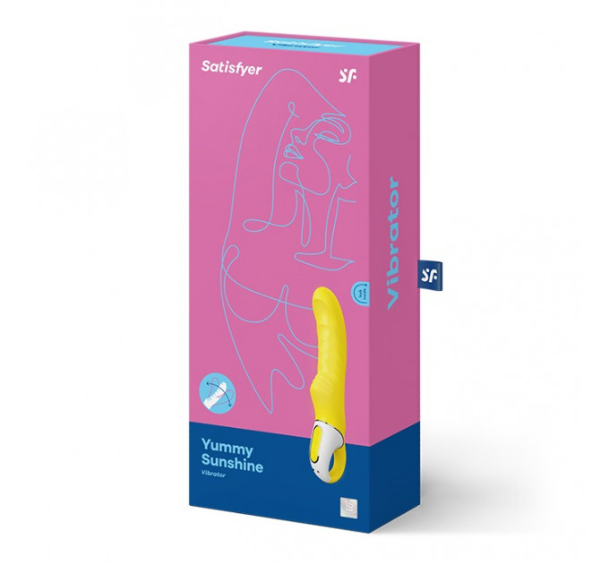 Вибратор для стимуляции точки G с ребристой структурой Satisfyer Yummy Sunshine, желтый