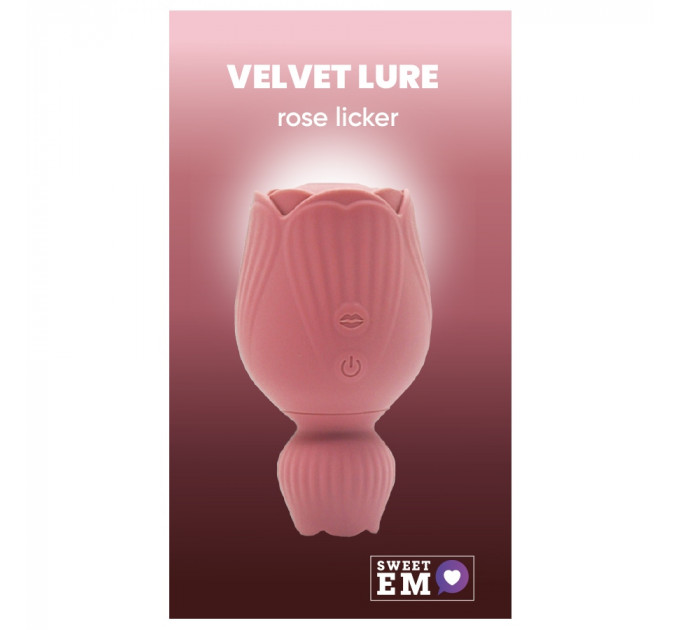 Вибратор для клитора-цветок двусторонний Sweet Em Velvet Lure, розовый