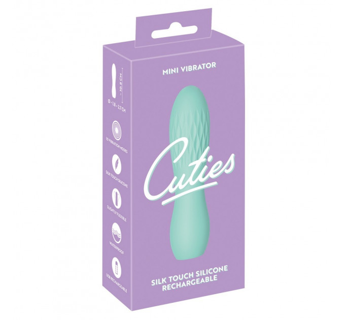 Вибратор с рельефом Cuties 3, мятный