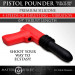 Вибратор в форме пистолета, с фрикциями Master Series Pistol Pounder красно-черный