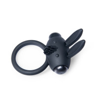 Вибро-эрекционное кольцо в виде кролика Easy Toys Bunny Vibe черное