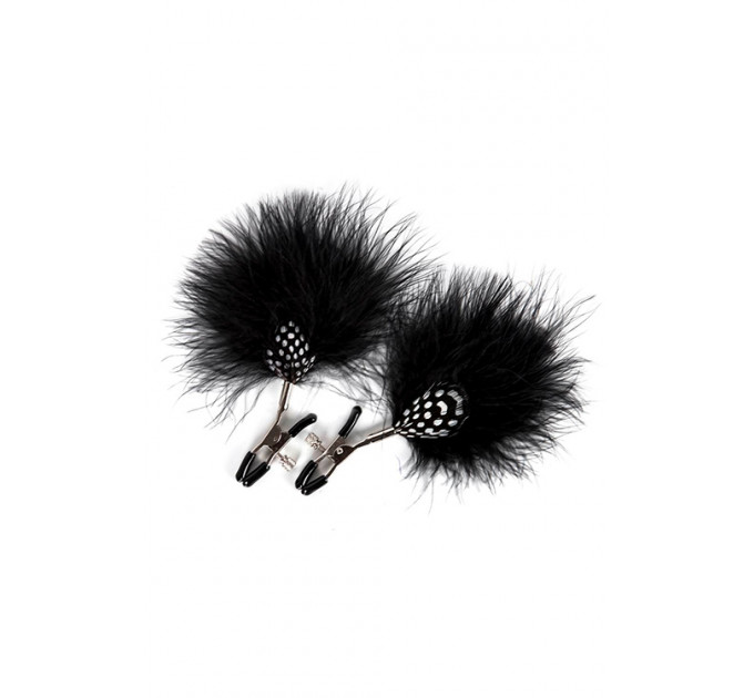 Зажимы для сосков с перьями GP FEATHER NIPPLE CLAMPS BLACK