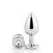 Анальная пробка с камнем GLEAMING LOVE SILVER PLUG LARGE