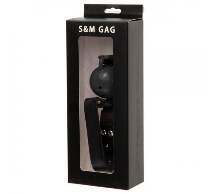 F61406 кляп з екошкіри Loveshop BREATHABLE BALL Gag BLACK