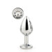 Анальная пробка с камнем GLEAMING LOVE SILVER PLUG LARGE
