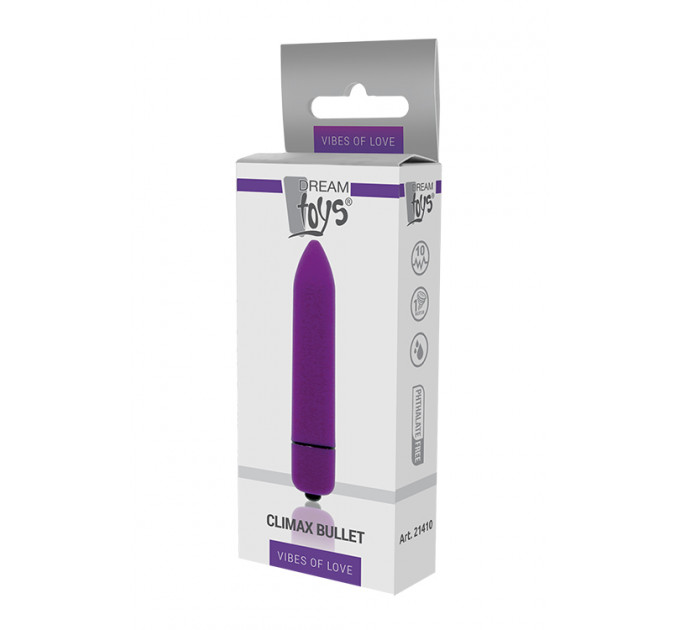 Міні вібромасажер DREAM TOYS 10-SPEED CLIMAX BULLET PURPLE