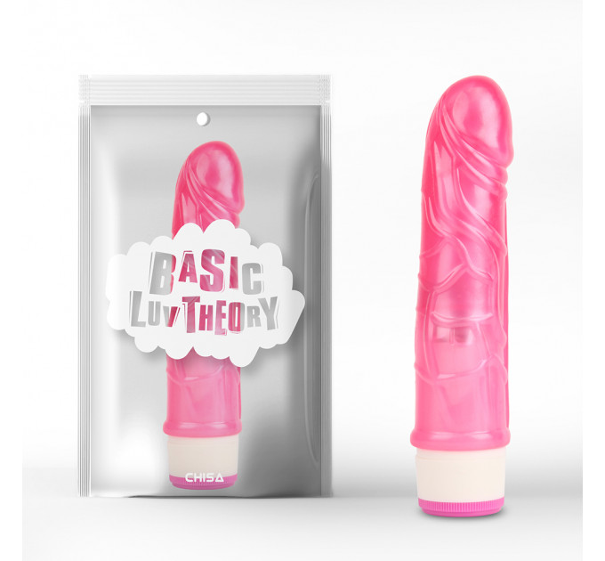 Вибратор реалистичный на батарейках Chisa Basic Luv Theory Stud Rod, розовый, 17.5 см