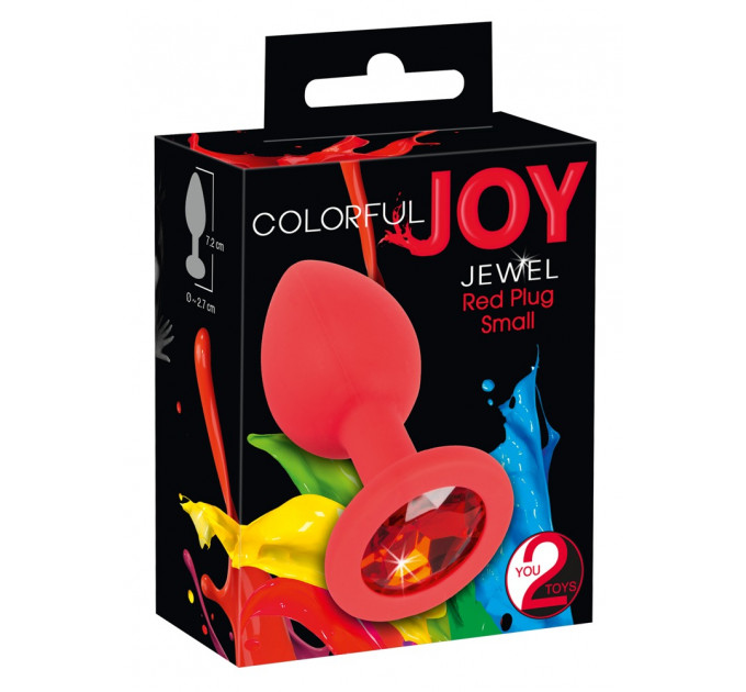 Анальная пробка You2Toys из силикона с камнем, красная, S