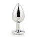 Анальная пробка с камнем GLEAMING LOVE SILVER PLUG LARGE