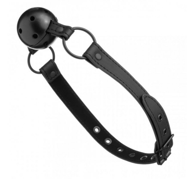 F61406 кляп з екошкіри Loveshop BREATHABLE BALL Gag BLACK