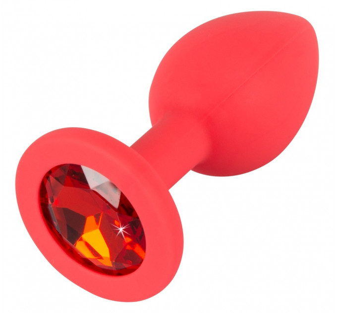 Анальная пробка You2Toys из силикона с камнем, красная, S