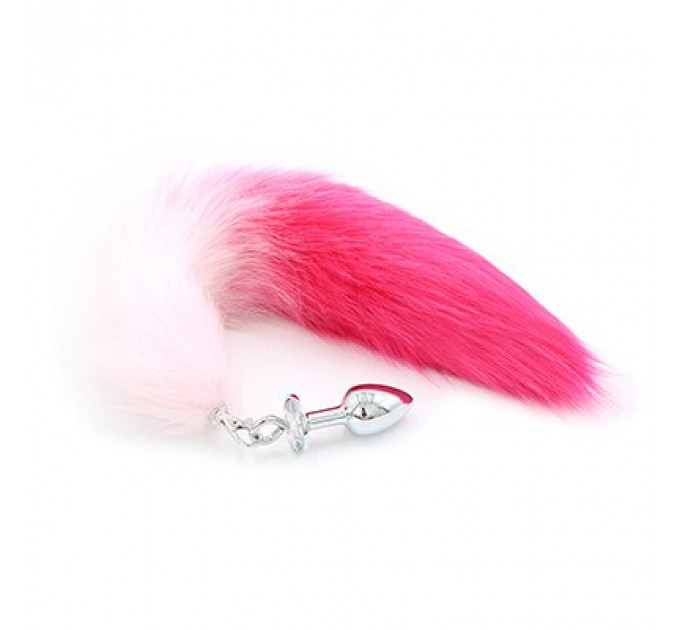 Анальная пробка из искусственного меха DS Fetish Anal plug faux fur fox tail pink/fushia polyeste