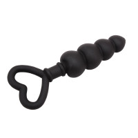 Анальна цепочка зі стоппером-сердечком Chisa Black Mont Beaded Luv Probe, чорна