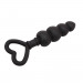 Анальна цепочка зі стоппером-сердечком Chisa Black Mont Beaded Luv Probe, чорна