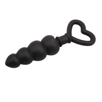 Анальна цепочка зі стоппером-сердечком Chisa Black Mont Beaded Luv Probe, чорна