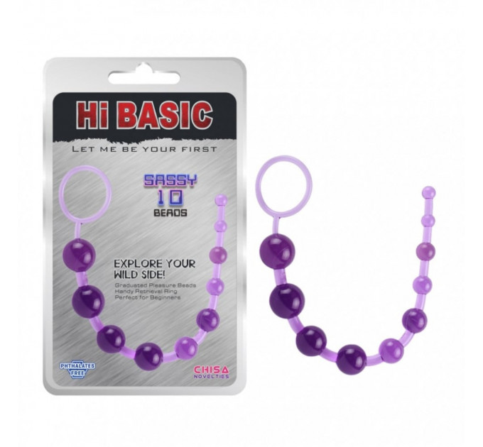 Анальний ланцюжок градуйований Chisa HI Basic, фіолетовий