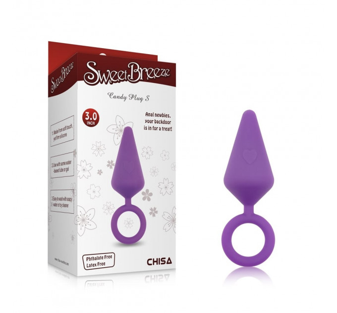 Анальна пробка зі стопером Chisa Sweet Breeze фіолетова, S