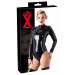 Боди латексное LateX с молнией и открытым доступом, черное, XL