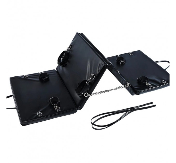Доска для бондажа Roomfun Bondage Board (наручники+манжеты на лодыжки+оковы на ноги+ремни) черная