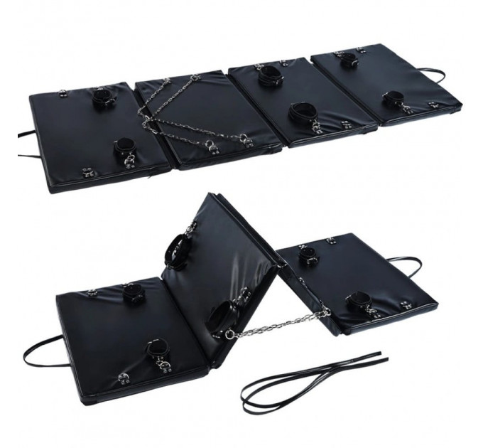 Доска для бондажа Roomfun Bondage Board (наручники+манжеты на лодыжки+оковы на ноги+ремни) черная