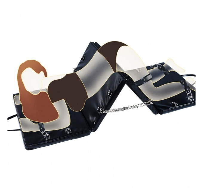 Доска для бондажа Roomfun Bondage Board (наручники+манжеты на лодыжки+оковы на ноги+ремни) черная