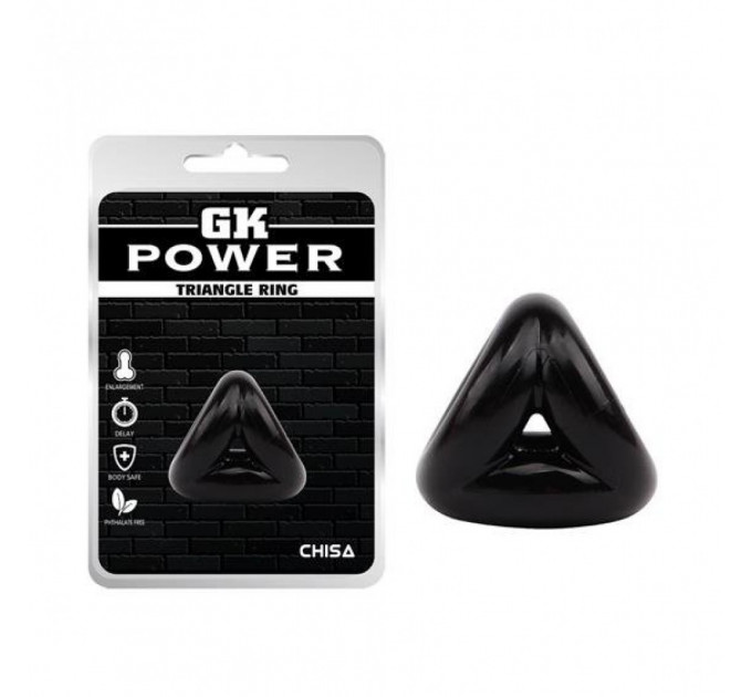 Эрекционное кольцо треугольное Chisa GK Power Triangle Ring, черное
