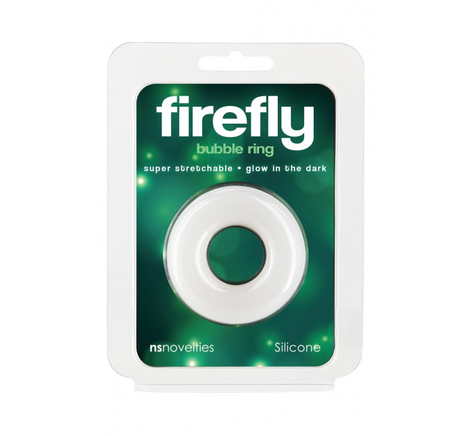 Эрекционное кольцо для пениса иллюмисцентное NS Novelties Firefly Bubble Rings белое, Medium
