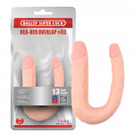 Фаллоимитатор двойной Chisa Ballsy Super Cock Her-Her Overlap #03, бежевый