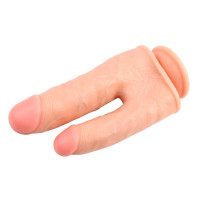 Фаллоимитатор двойной с мошонкой Chisa Ballsy Super Cock Bromeo # 02 на присоске, телесный