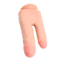 Фаллоимитатор двойной с мошонкой Chisa Ballsy Super Cock Bromeo # 02 на присоске, телесный