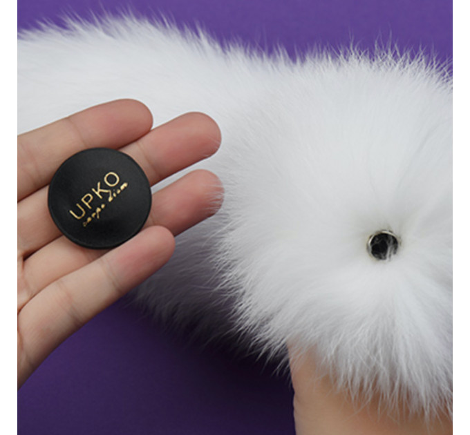 Хвіст на магнітній основі UPKO для Pet Play з лисиного хутра, білий