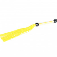 Кнут желтый DS Fetish FLOGGER с прозрачной ручкой, 39 см