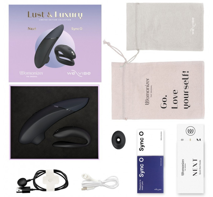 Коллекционный набор Womanizer Next + We-Vibe Sync O вакуумный стимулятор и вибратор для пар, черный