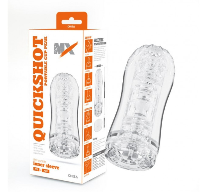 Мастурбатор у колбі Chisa MX Quickshot Portable Cup прозорий